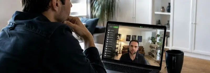 A first conversation, held over a video call